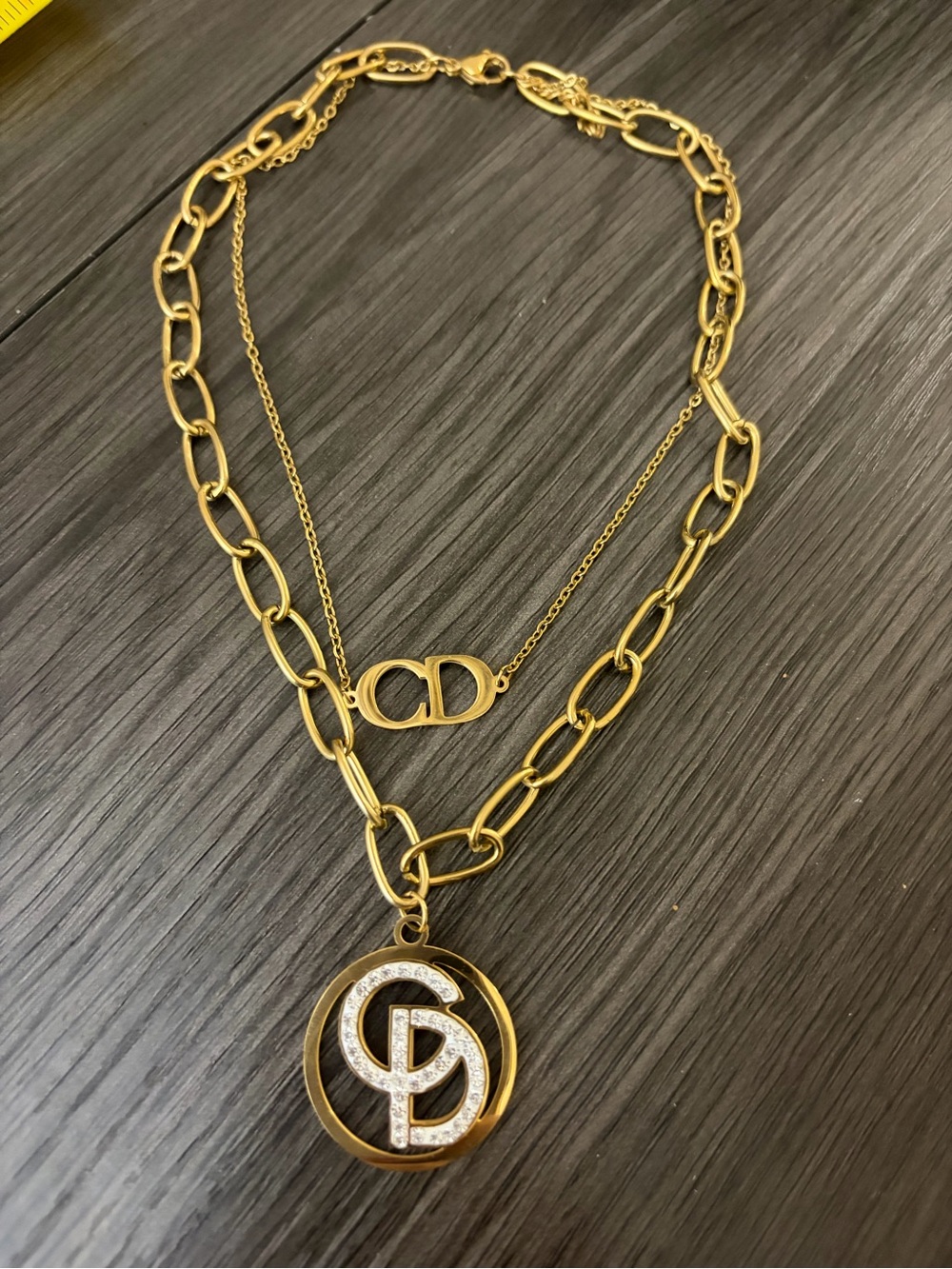 Stainless steel Crystal Pendant Necklace - Designer Inspired - Picture 5 of 9